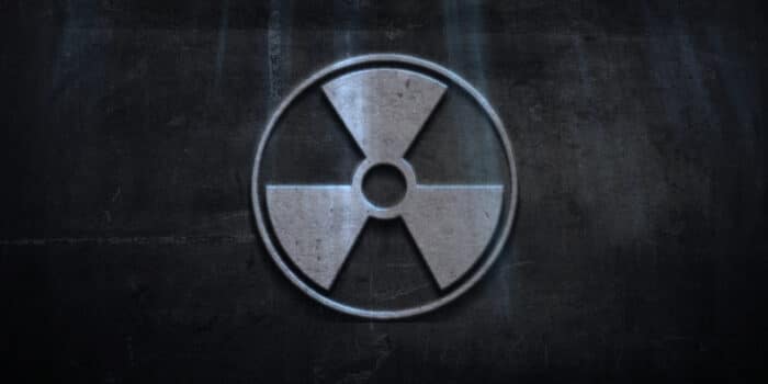 Radiation Warning on Grunge Wall