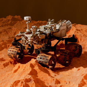 Rover on Mar's red surface