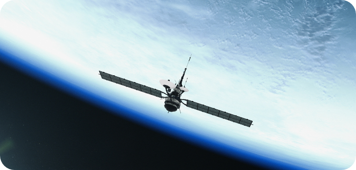 Satellite Traveling in Space