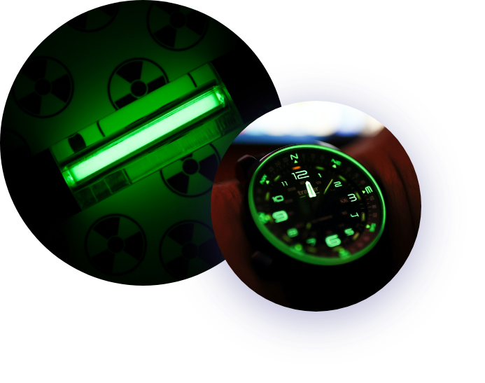 Glowing Materials and a Compass