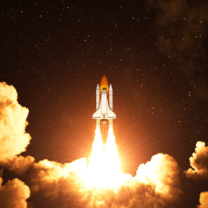 NASA Rocket Taking Off into Space