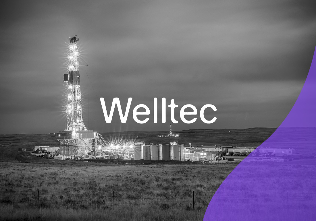 Welltec image with swish of purple