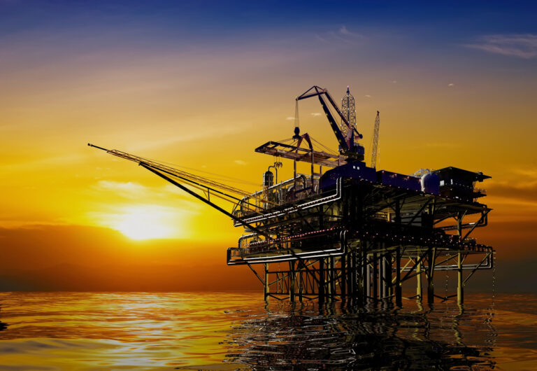 Oil Rig at Night